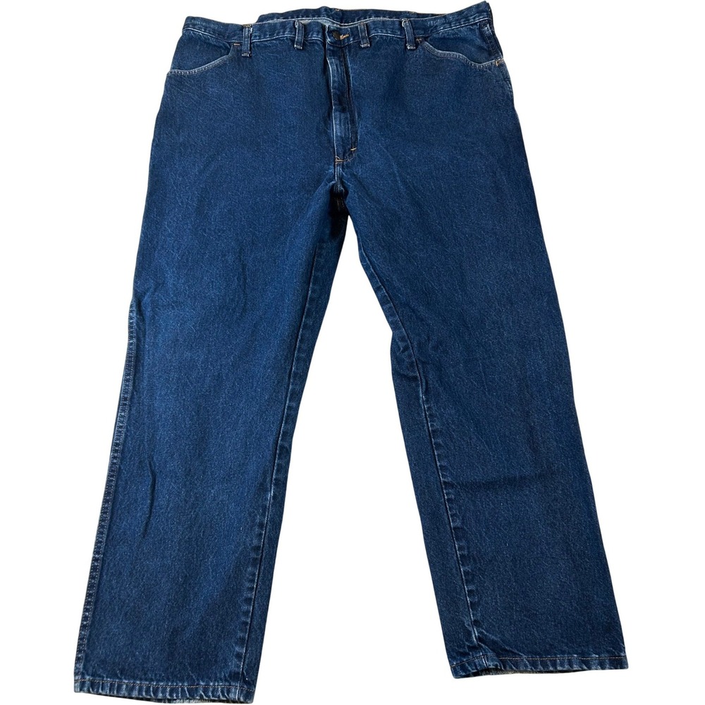 Rustler Wrangler Relaxed Fit Jeans Dark Wash Mens 48x30 Cotton Workwear Denim